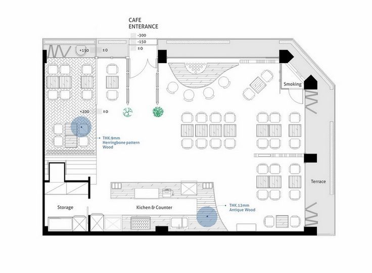 Cafe bottom floor plan